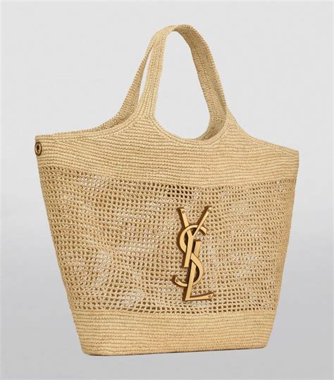 ysl lou raffia bag|ysl raffia icare tote.